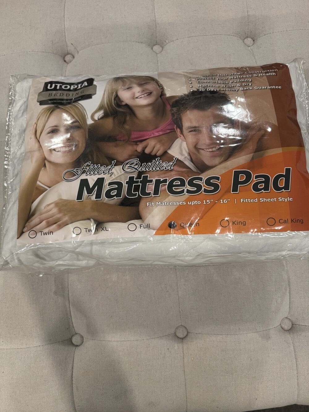 Utopia Bedding Quilted Fitted Mattress Pad Queen Deep Pocket 15-16in Cover